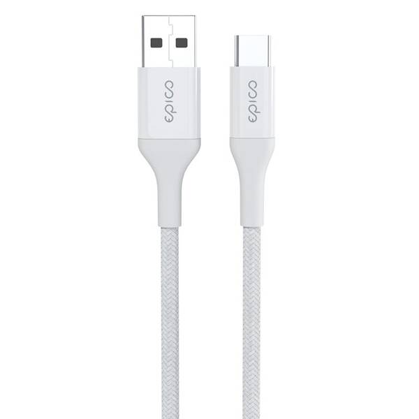 Kábel Epico Braided, USB-C / USB-A, 1.2m biely

