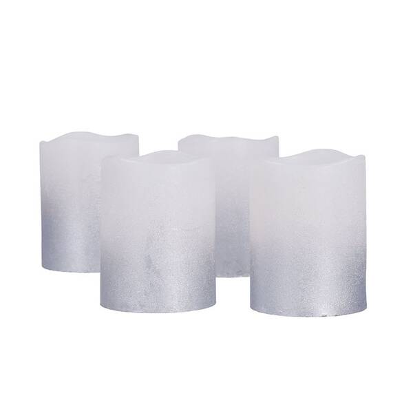 LED dekorácie Solight LED sviečky, časovač, 6,5cm, strieborná farba, 4xCR2032 súčasťou (4 ks) 

