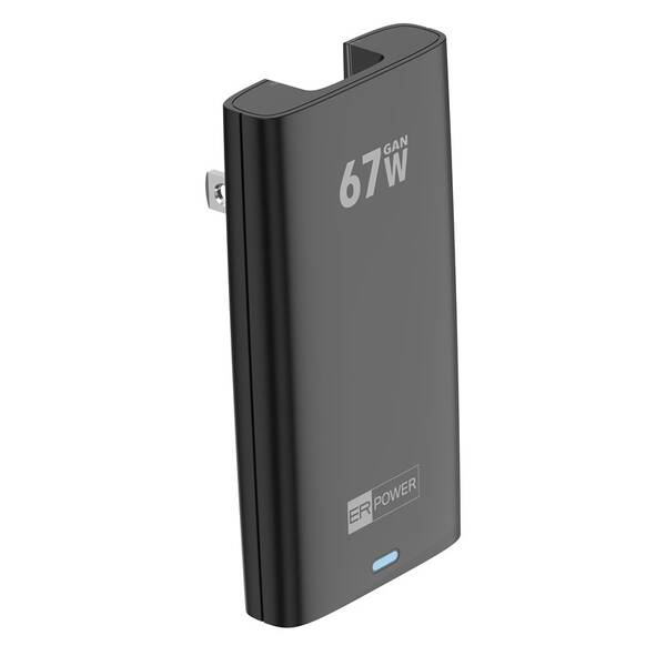 Cestovný adaptér ERPOWER Dual Travel Slim 67W, 2xUSB-C čierny


