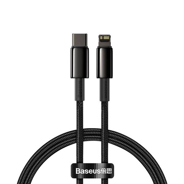 Kábel Baseus Tungsten Gold USB-C/Lightning PD 20W 1m čierny

