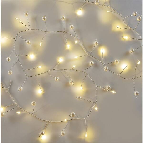 Vianočné osvetlenie EMOS girlanda – perly, 1,2 m, 40LED, vnútorná, teplá biela, časovač 

