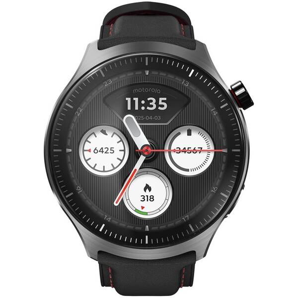 Inteligentné hodinky Motorola Moto Watch Ultra so silikónovým remienkom čierne

