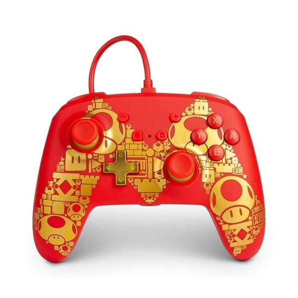 Gamepad PowerA Enhanced Wired Controller, Nintendo Switch - Mario Golden červený/žltý

