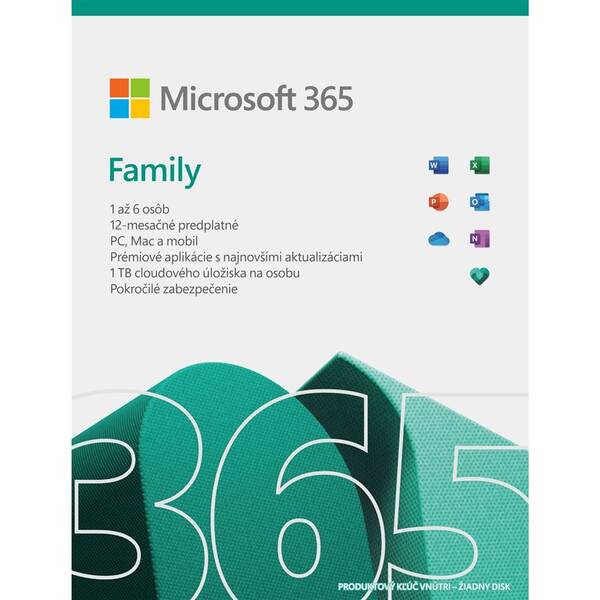 Softvér Microsoft Microsoft 365 pre rodiny SK 


