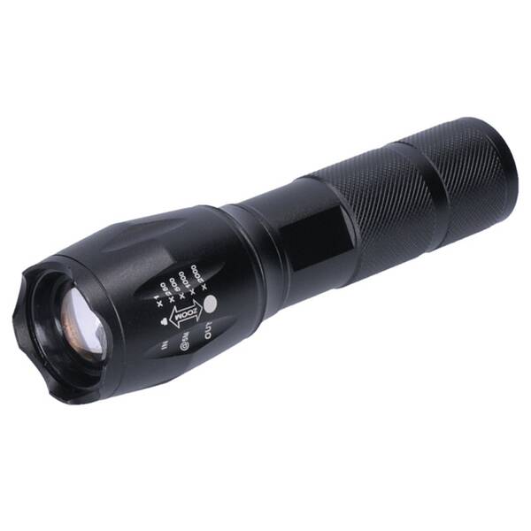Lampáš Solight 300lm, Cree, fokus, Li-Ion, USB nabíjanie, power banka čierna

