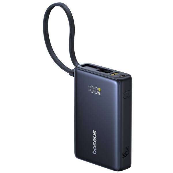 Powerbank Baseus PicoGo 10000mAh 45W s digitálnym displejom a káblom USB-C čierny

