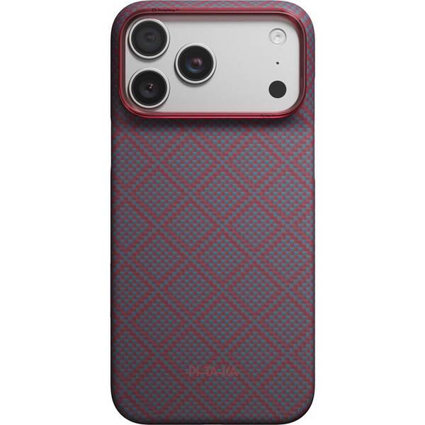 Kryt na mobil Pitaka Argyle na Apple iPhone 18 Pro červený/modrý

