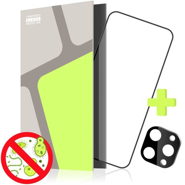 Tvrdené sklo Tempered Glass Protector Antibacterial na Apple iPhone 16 Pro + sklo na čočku 

