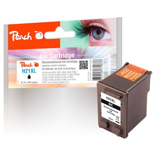 Cartridge Peach HP 21 XL, 520 strán čierna


