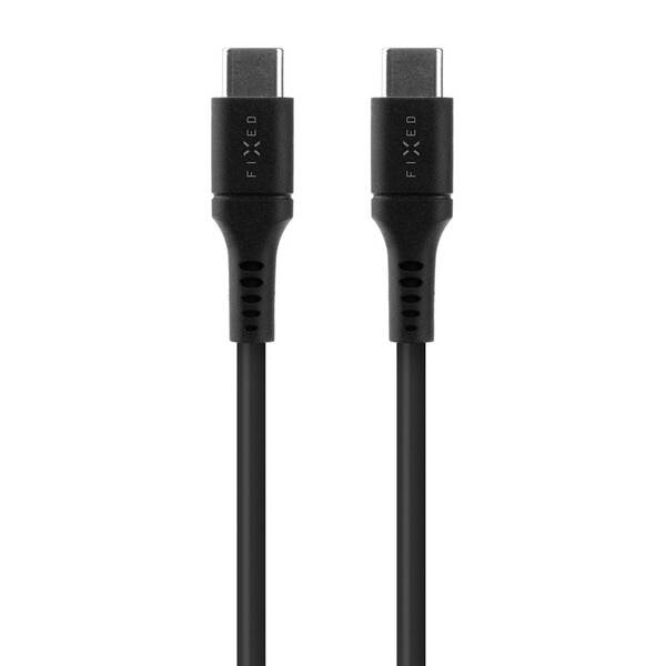Kábel FIXED Liquid silicone USB-C/Lightning s podporou PD, MFi, 2m čierny

