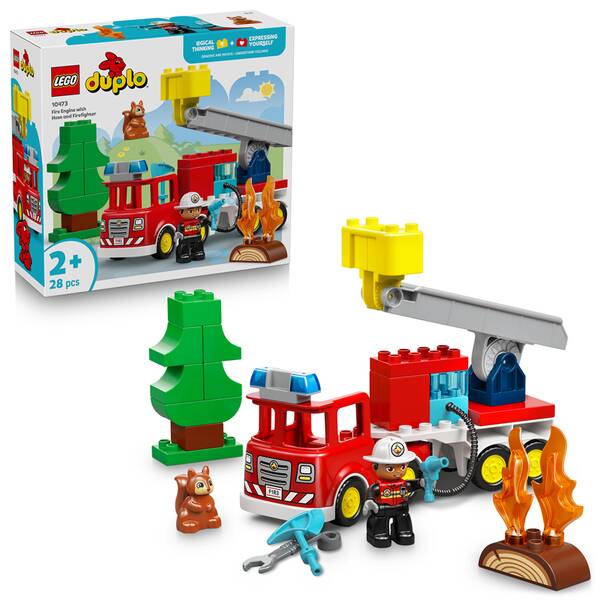 Stavebnica LEGO® DUPLO® 10473 Hasičské auto s hadicou a hasičom 

