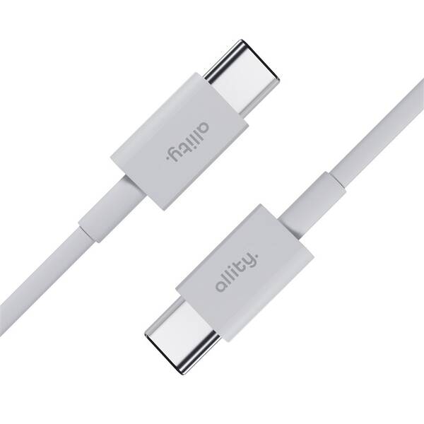 Kábel Allity AUC-03, 60W, USB-C/USB-C, 1m biely

