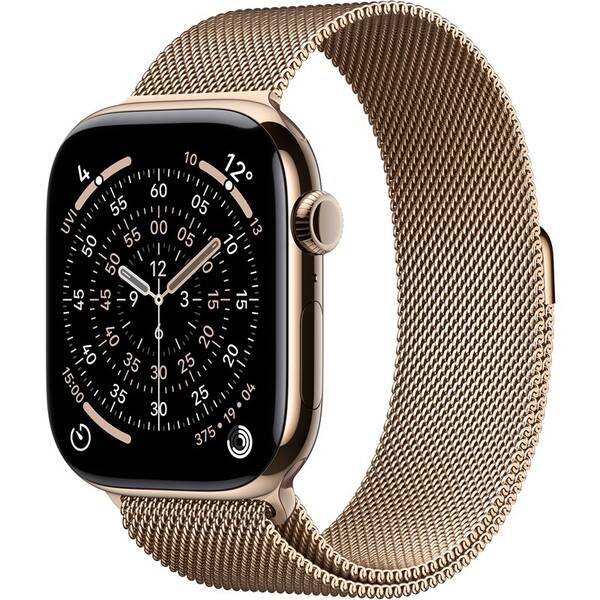 Inteligentné hodinky Apple GPS + Cellular 46mm zlatý titán - zlatý milánsky ťah - M/L 

