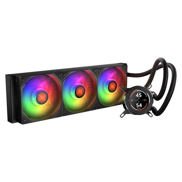 Vodný chladič KRUX HydroGlance 360 ARGB LCD čierny

