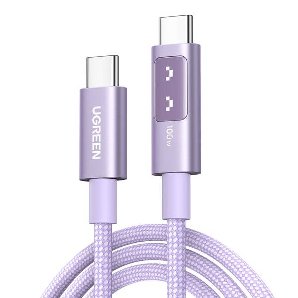 Kábel UGREEN USB-C/USB-C, 100W, 1m fialový


