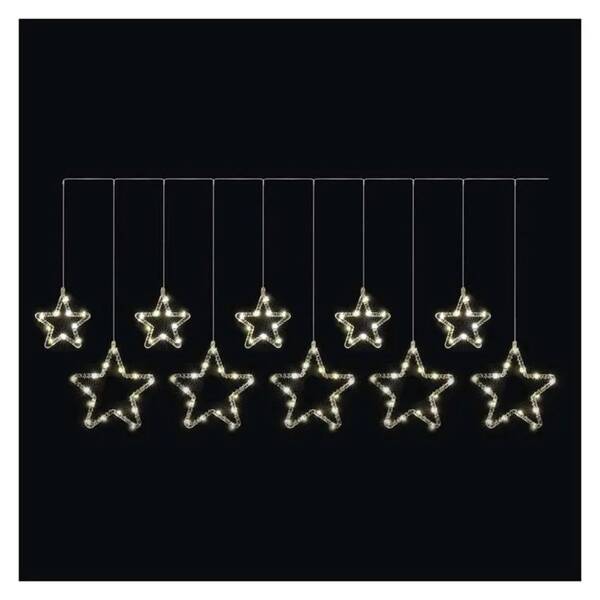 LED reťaz EMOS 125 WINDOW STARS, IP44, WW priehľadný


