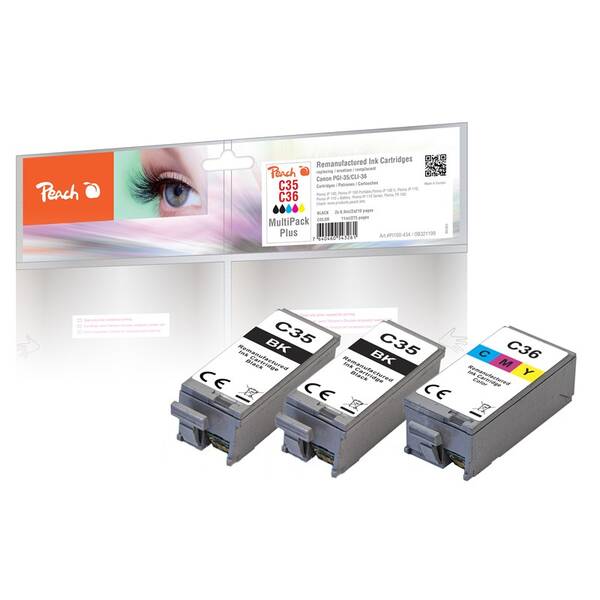 Cartridge Peach Canon PGI-35/CLI-36 MultiPack Plus, 2x210, 1x275 strán - CMYK 

