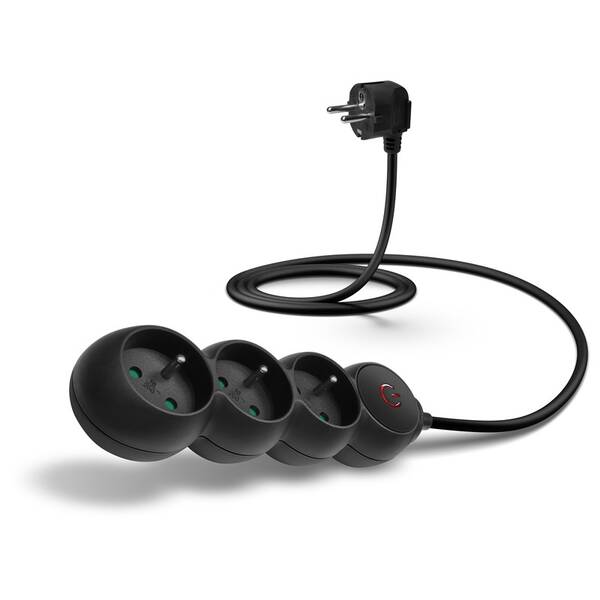 Kábel predlžovací Connect IT 230 V, 3 zásuvky, s vypínačom, 1,5m čierny

