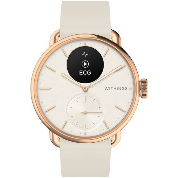 Inteligentné hodinky Withings ScanWatch 2 42 mm se silikonovým řemínkem + kovový řemínek 

