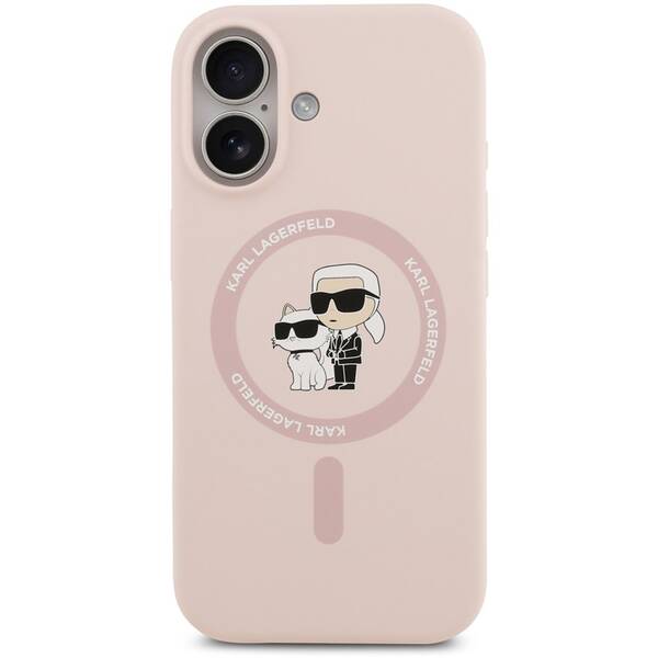 Kryt na mobil Karl Lagerfeld Liquid Silicone Karl and Choupette MagSafe na Apple iPhone 17 ružový

