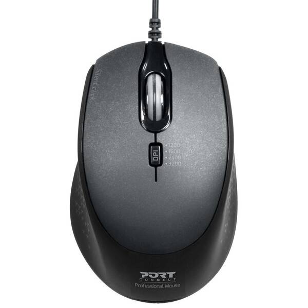 Myš PORT CONNECT Silent USB-A/USB-C čierna


