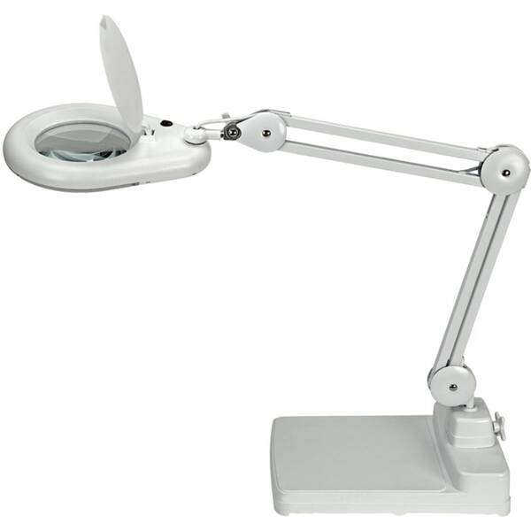 Stolná lampa Geti lupa GDM15, 5 dioptrií biela

