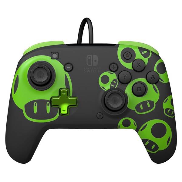 Gamepad PDP Rematch Glow Wired 1UP Mushroom - Nintendo Switch čierny

