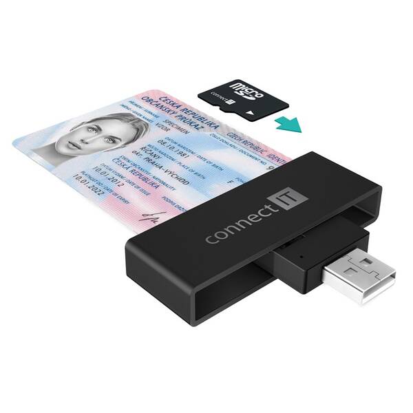 Čítačka eObčianok Connect IT CFF-3000-BK čierna

