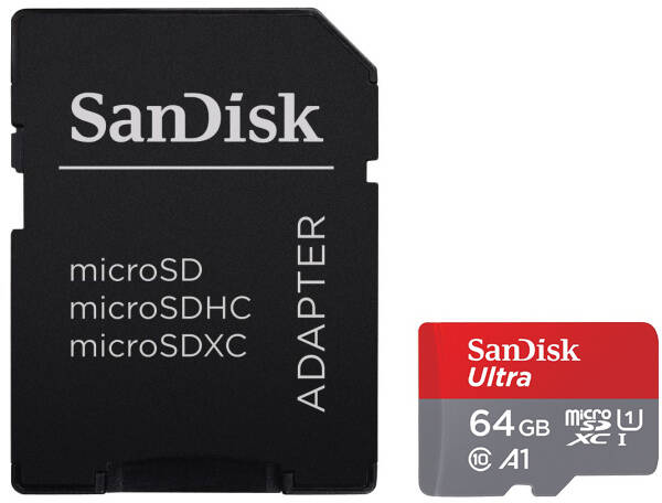 Pamäťová karta SANDISK 64GB UHS-I U1 (100R/10W) + adapter čierna

