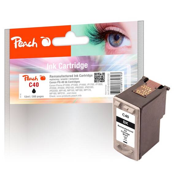 Cartridge Peach Canon PG-40, 380 strán čierna


