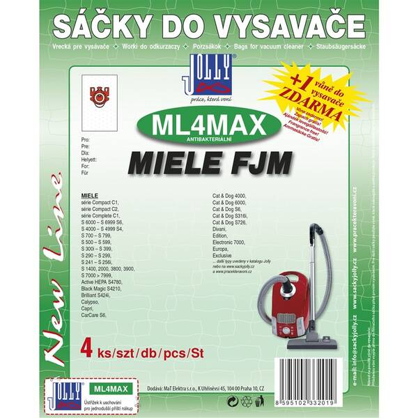Vrecká pre vysávače Jolly MAX ML 4 (4 ks) 

