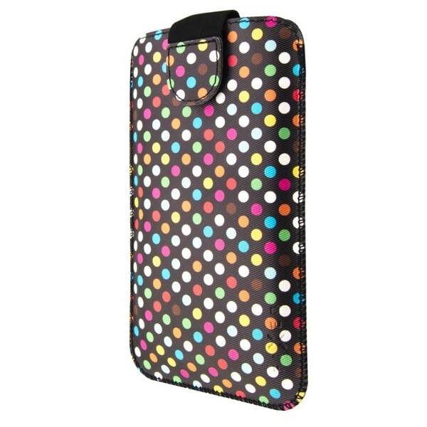 Puzdro na mobil flipové FIXED Soft Slim Elements 5XL+ (vhodné pre 5,2" - 5,7") - rainbow dots 

