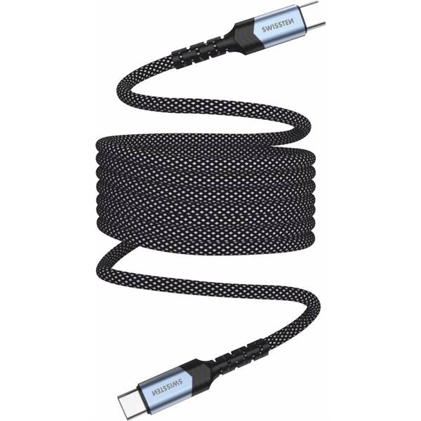 Kábel Swissten USB-C/USB-C 60W 3A 1 m čierny

