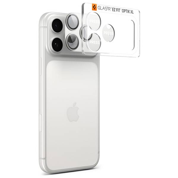 Tvrdené sklo Spigen tR EZ Fit Optik Pro XL na Apple iPhone 17 Pro Max strieborné

