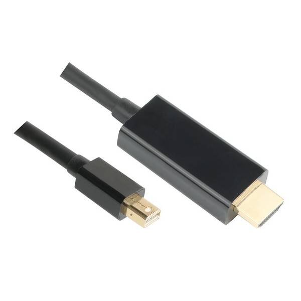Kábel GoGEN HDMI/mini DisplayPort, 2m, pozlátený čierny


