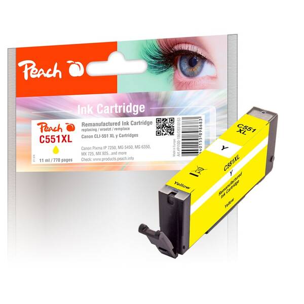 Cartridge Peach Canon CLI-551XL, 770 strán žltá

