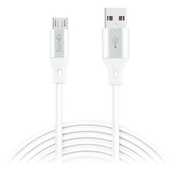 Kábel Fonex USB/microUSB 10W 1m biely

