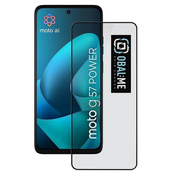 Tvrdené sklo Obal:Me 5D na Motorola G57 Power čierne

