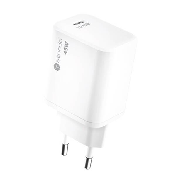 Nabíjačka do siete Sturdo GaN USB-C 45W PD biela


