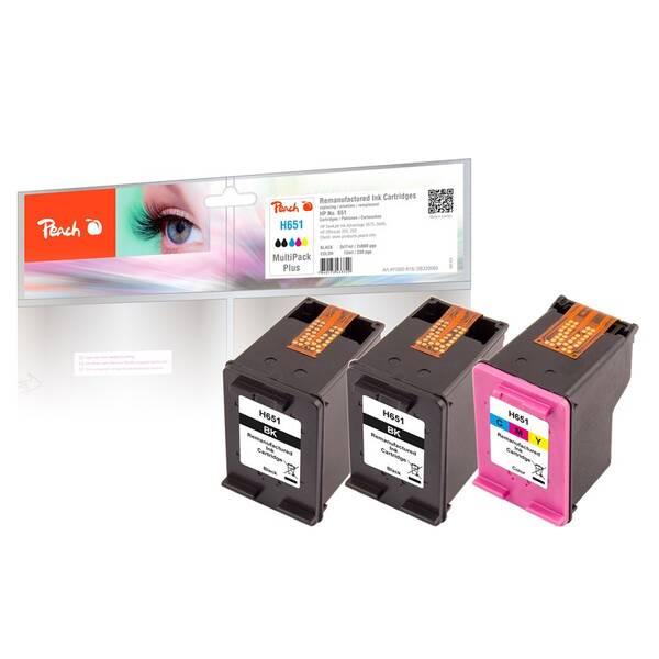 Cartridge Peach HP 651, MultiPack Plus, 2x 660/330 strán - CMYK 

