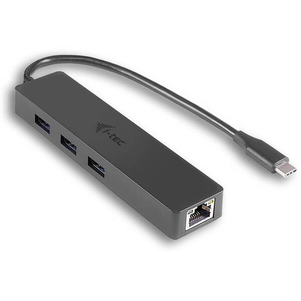 USB Hub i-tec USB-C/3x USB 3.0 + LAN čierny

