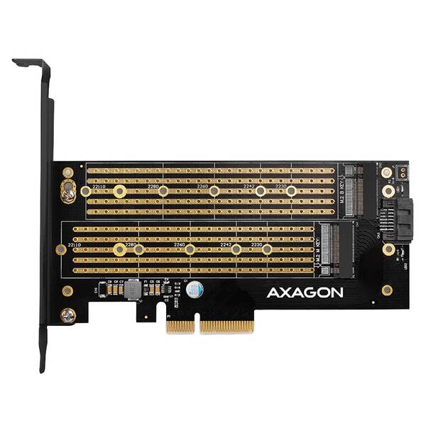 Radič Axagon PCEM2-D - M.2 NVMe M-key + SATA B-key slot 

