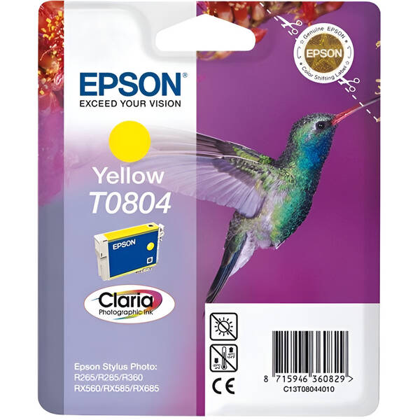 Cartridge Epson T0804, 7,4 ml žltá

