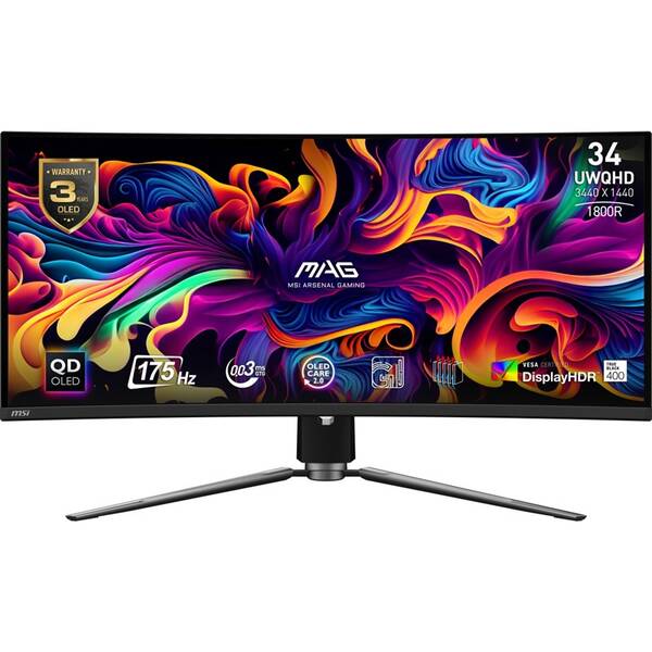 Herný monitor MSI MAG 341CQP QD-OLED čierny


