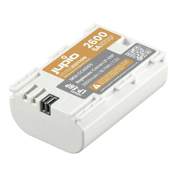 Batéria Jupio LP-E6P ULTRA 2600 mAh (6A continuous discharge) 18.7Wh (Canon) biela

