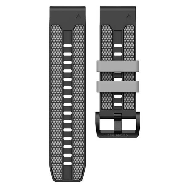 Remienok Cubenest Premium Silicone Garmin QuickFit Band 26mm čierny/sivý

