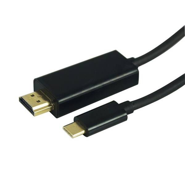 Kábel GoGEN HDMI 1,4/USB typ C 3.1, 1,5m, pozlátený čierny

