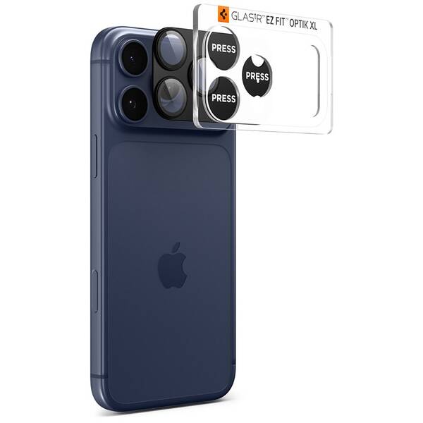 Ochranné sklo šošovky fotoaparátu Spigen tR EZ Fit Optik Pro XL na Apple iPhone 17 Pro čierne

