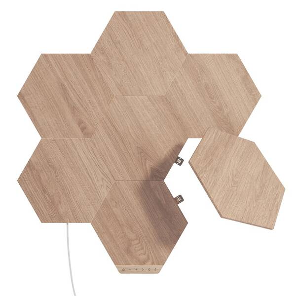 LED svetlo Nanoleaf Elements Hexagons Starter Kit 7ks drevené


