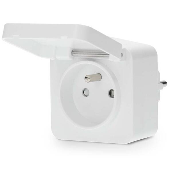 Inteligentná zásuvka Nedis SmartLife, merač spotreby, diaľkovo ovládateľná, Wi-Fi, IP44, 3680 W biela

